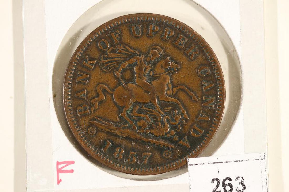 1857 BANK OF UPPER CANADA ONE PENNY TOKEN (1 of 2)