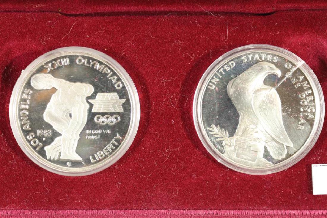 1983-S & 1984-S US OLYMPICS 2 COIN PROOF SILVER $: SET