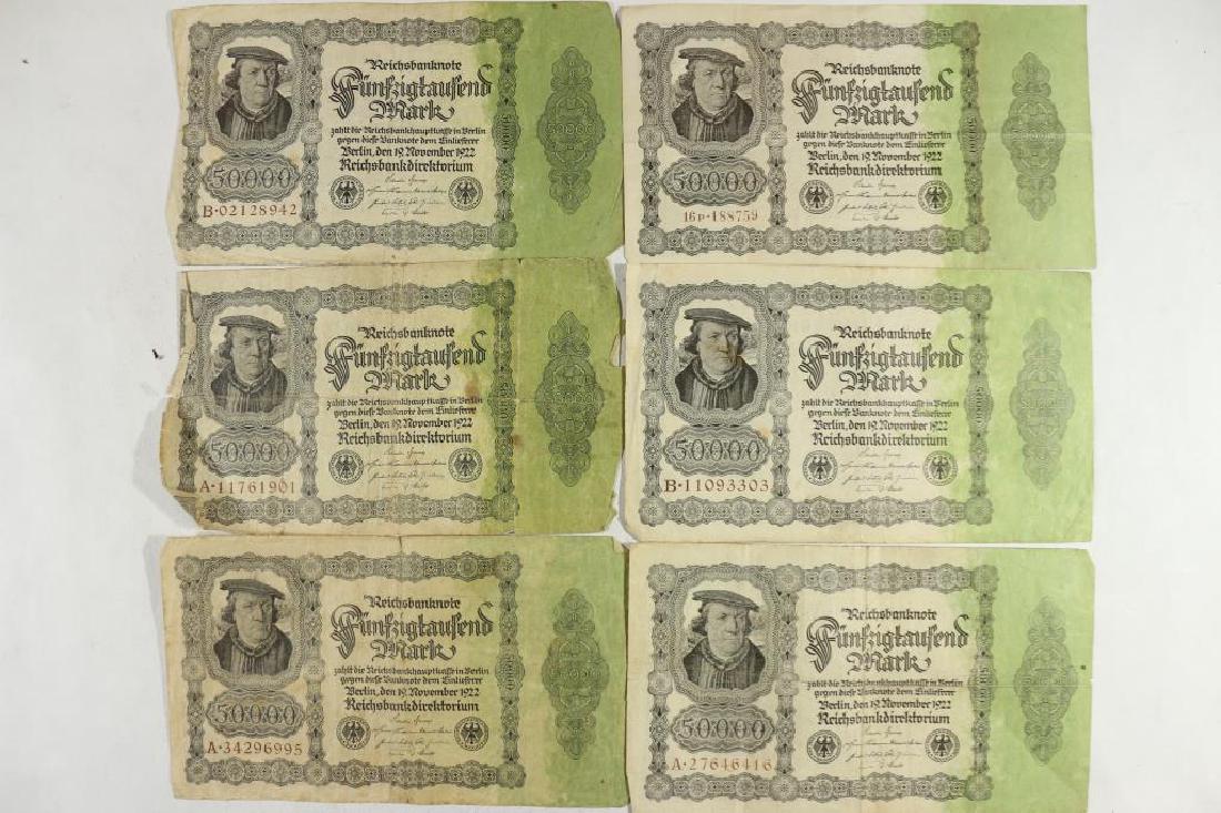 6-LARGE SIZE 1922 GERMAN 50000 MARK NOTES (1 of 2)