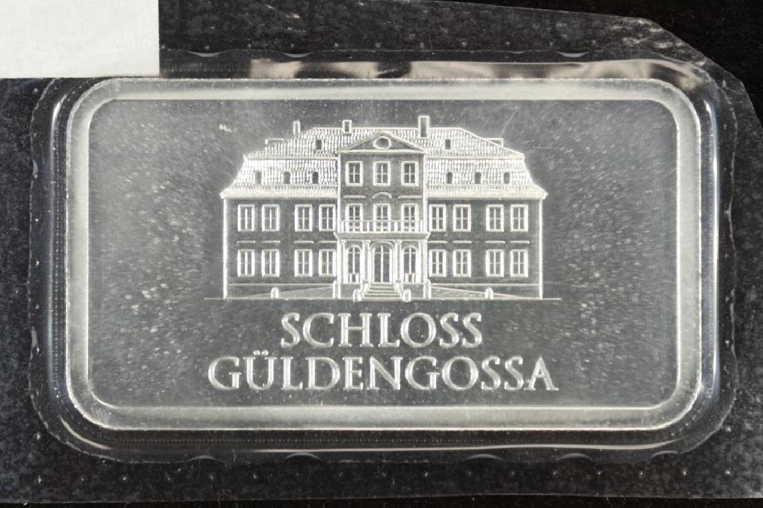 50 GRAM .999 FINE SILVER PROOF INGOT GEIGER: SCHLOSS GULDENGOSSA