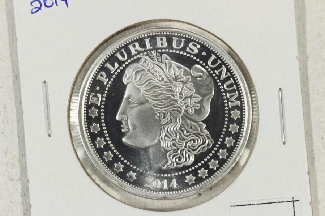 2014 1 TROY OZ .999 FINE SILVER PROOF ROUND: MORGAN / EAGLE