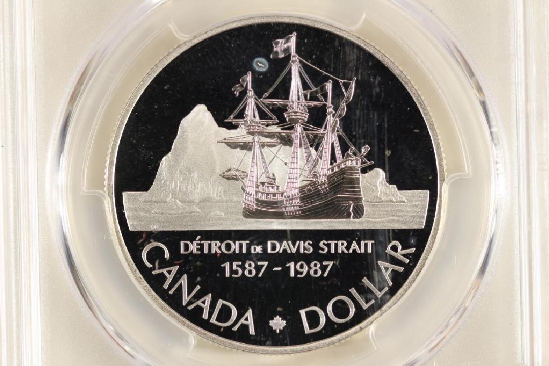 1987 CANADA JOHN DAVIS SILVER DOLLAR PCGS PR70: DCAM