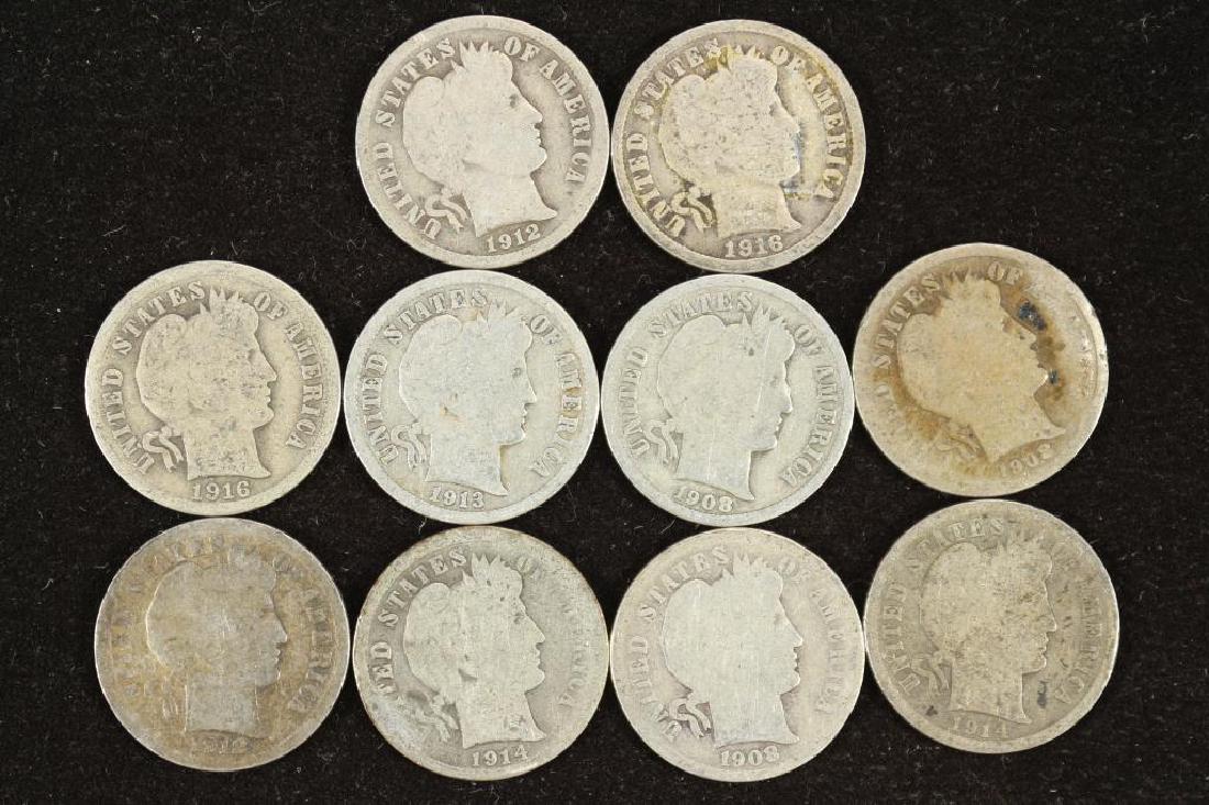 10 ASSORTED BARBER DIMES (1 of 2)