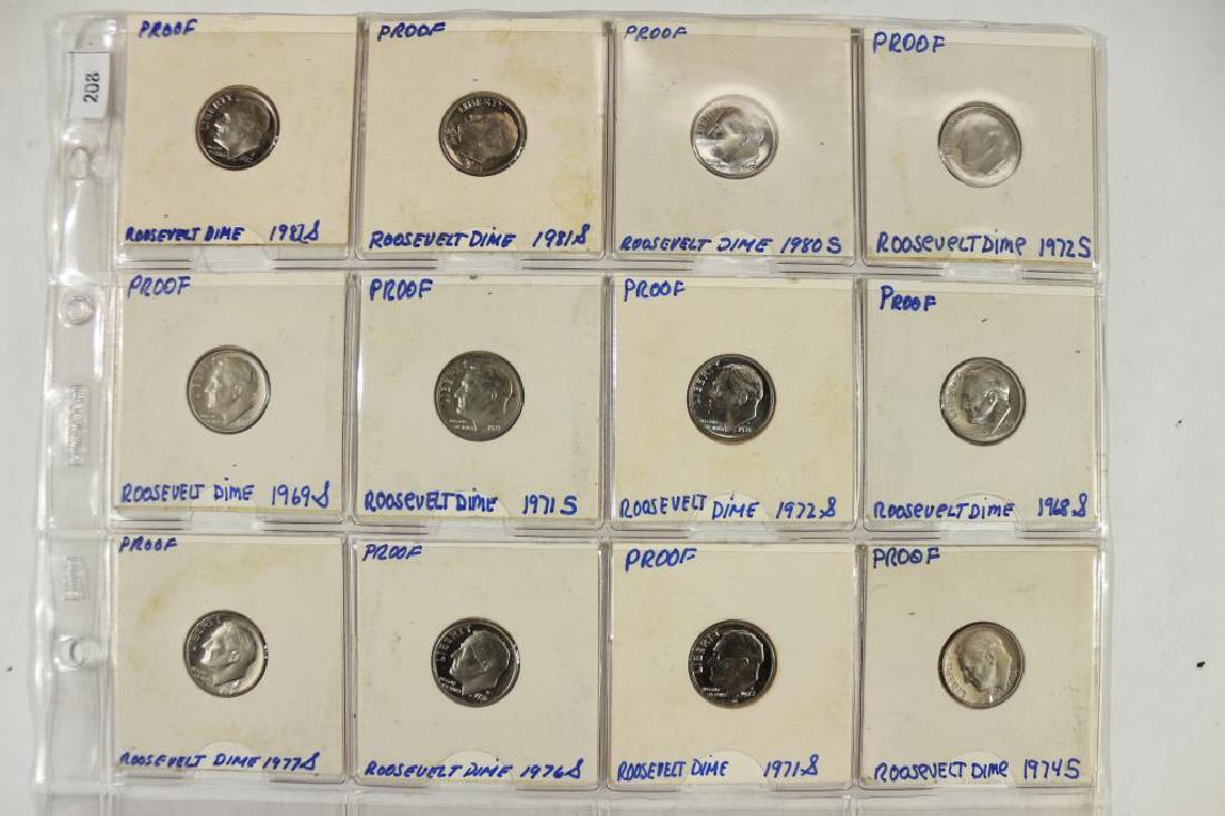 12 ASSORTED 1968-1982 PROOF ROOSEVELT DIMES (1 of 2)