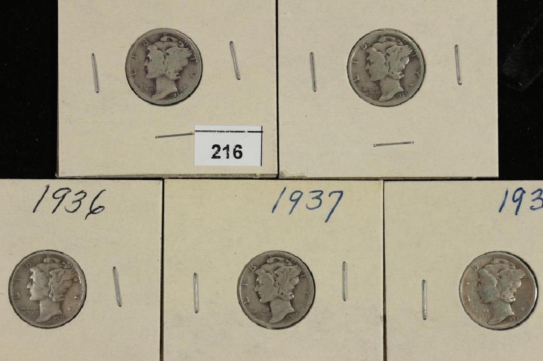 1934,35,36,37 & 39 MERCURY DIMES (1 of 2)