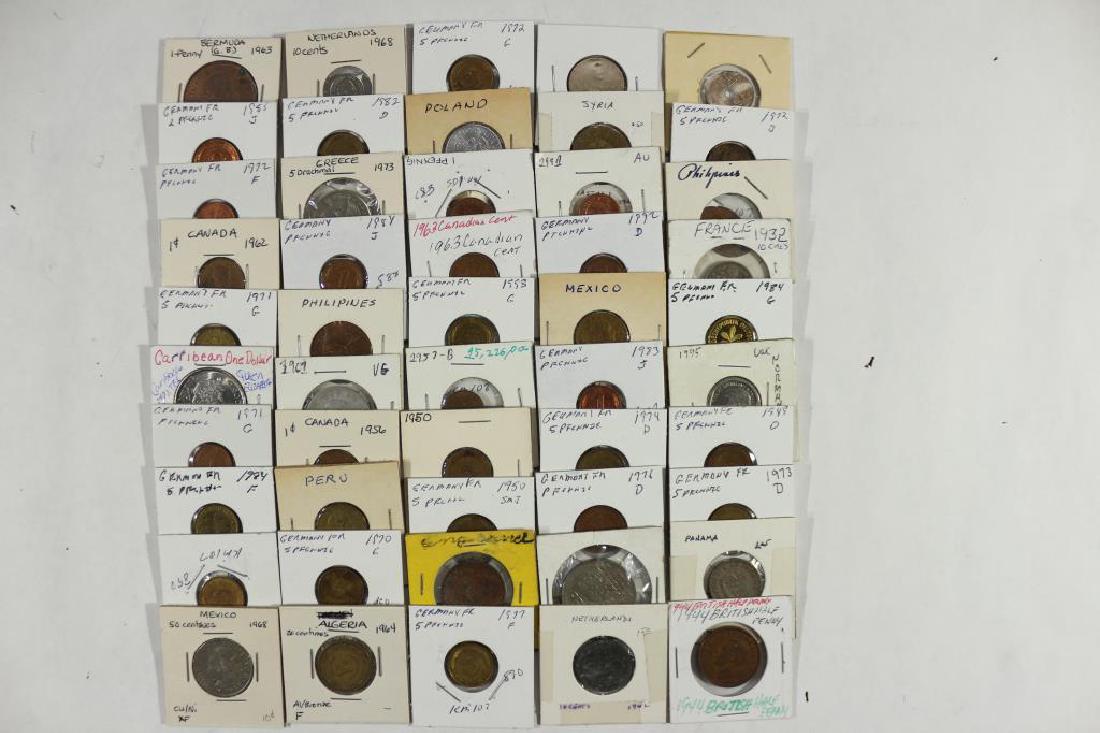 50 ASSORTED FOREIGN COINS OLD DEALER STOCK (1 of 1)