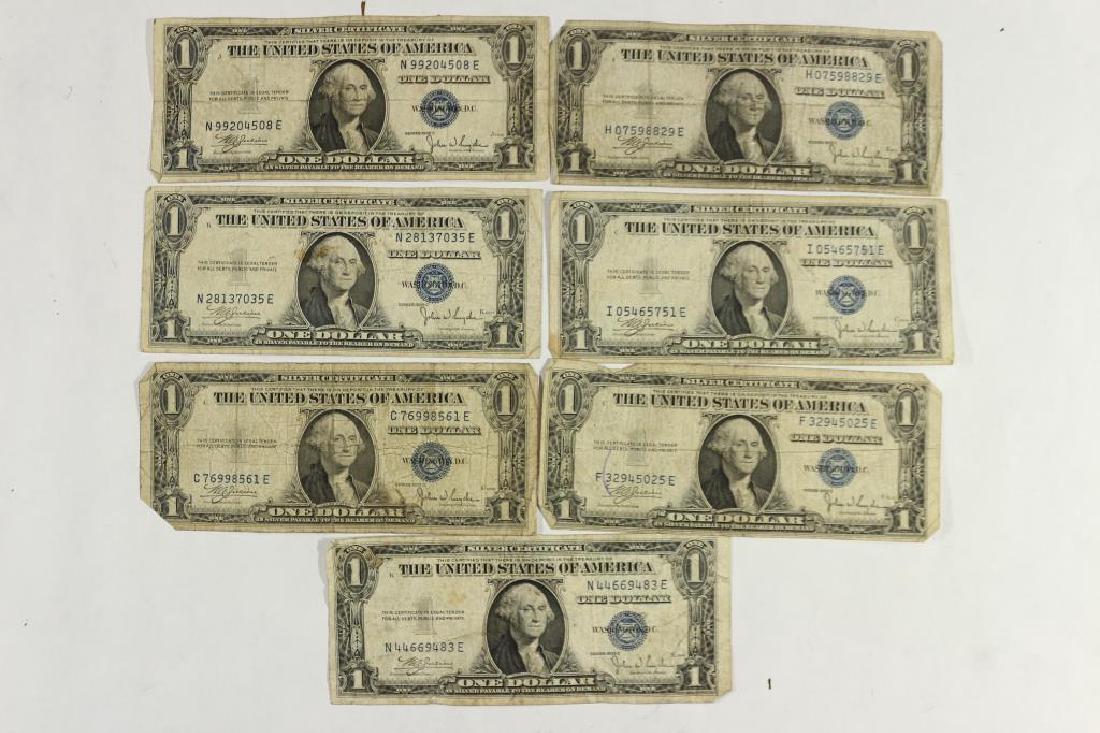 7 ASSORTED 1935 $1 SILVER CERTIFICATES (1 of 2)