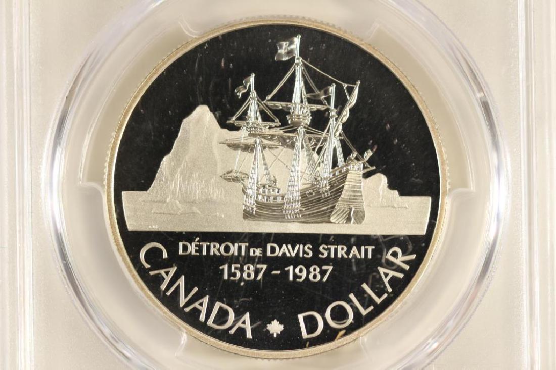 1987 CANADA JOHN DAVIS SILVER DOLLAR PCGS PR69DCAM: You must call us at 1-763-862-8302 or email us at bidalotauction@aol.com with your credit card number directly. Thanks.
