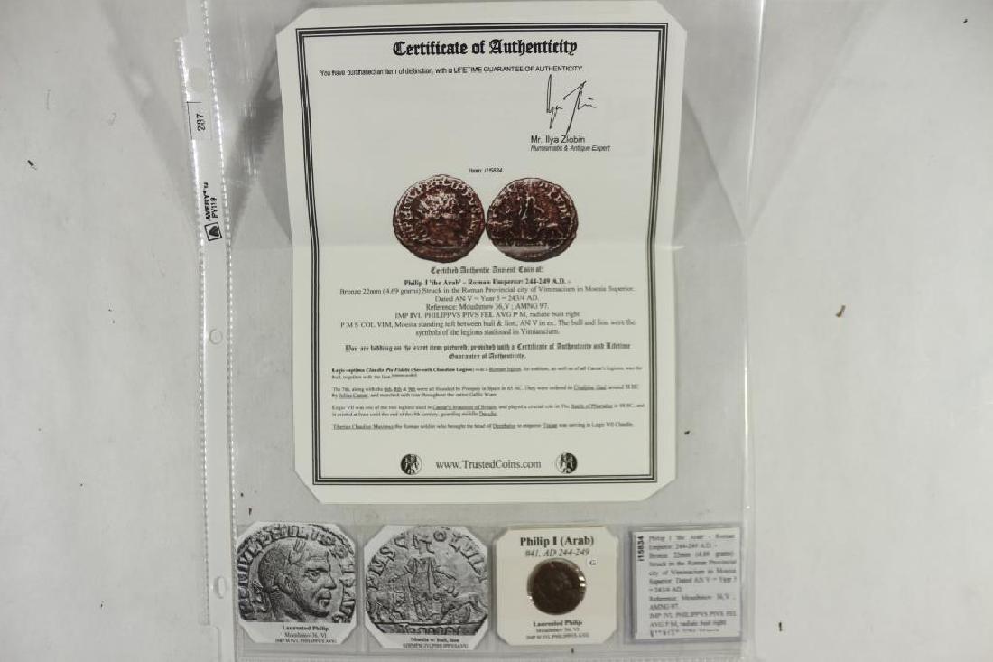 244-249 A.D. PHILIP I (ARAB) ANCIENT COIN: You must call us at 1-763-862-8302 or email us at bidalotauction@aol.com with your credit card number directly. Thanks.