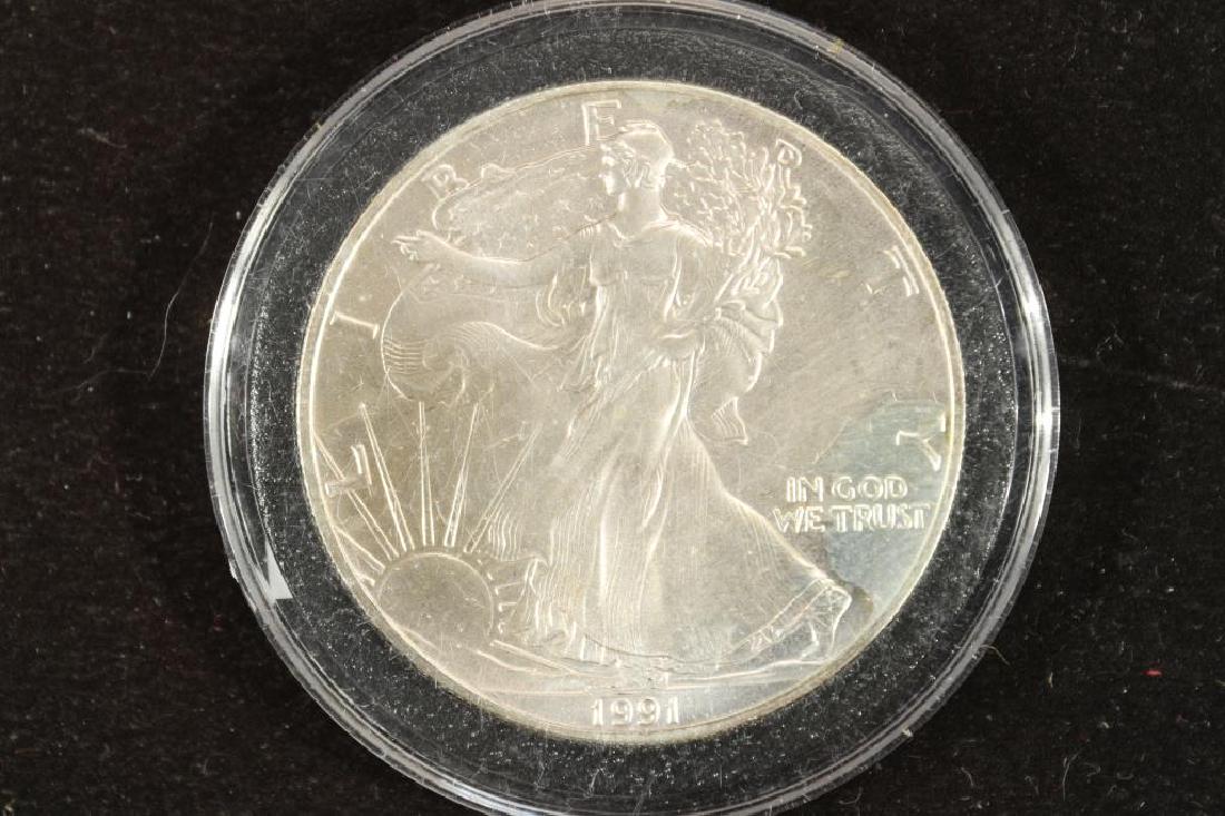 1991 AMERICAN SILVER EAGLE UNC (1 of 2)