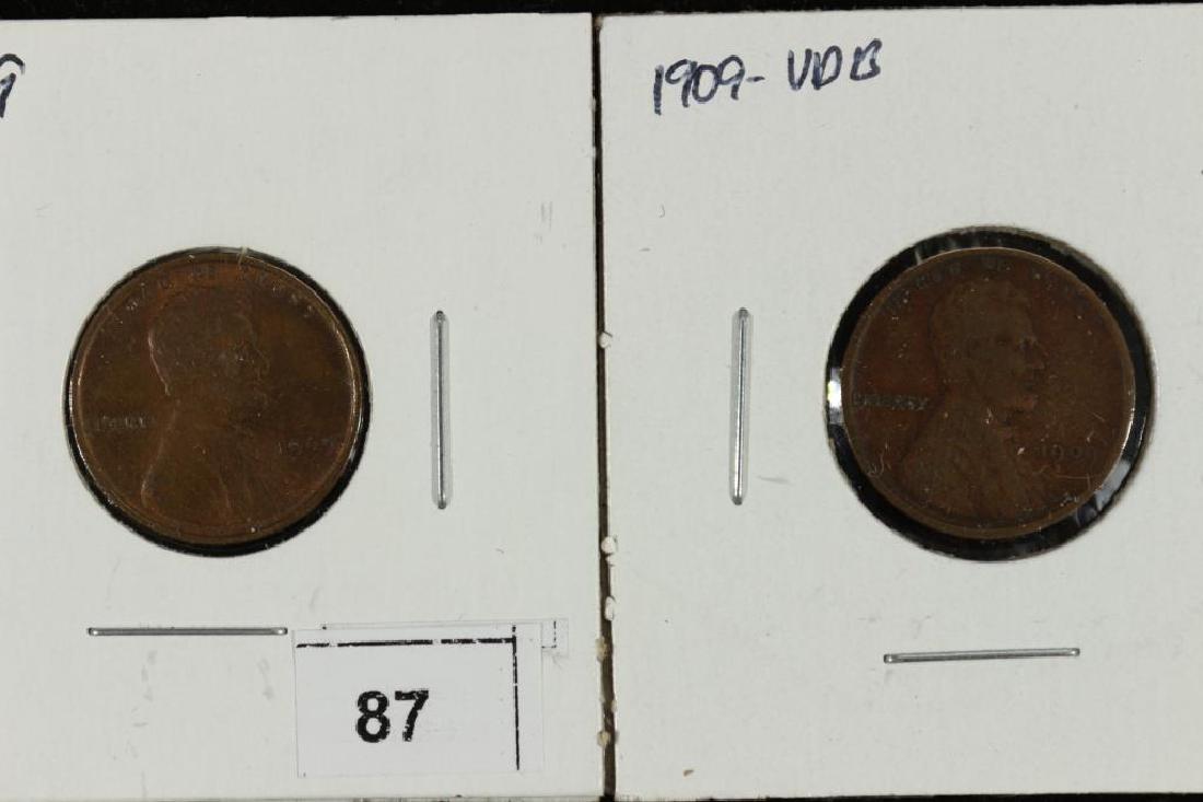 1909 EXTRA FINE & 1909-VDB LINCOLN CENTS (FINE+) (1 of 2)