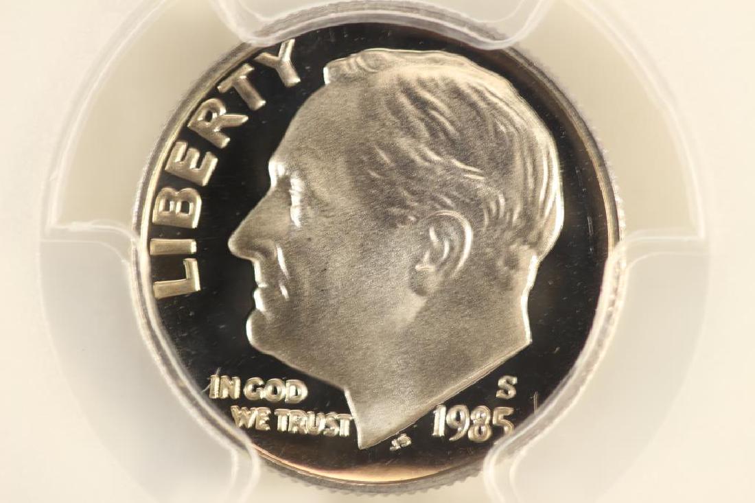 1985-S ROOSEVELT DIME PCGS PR70 DCAM (1 of 3)