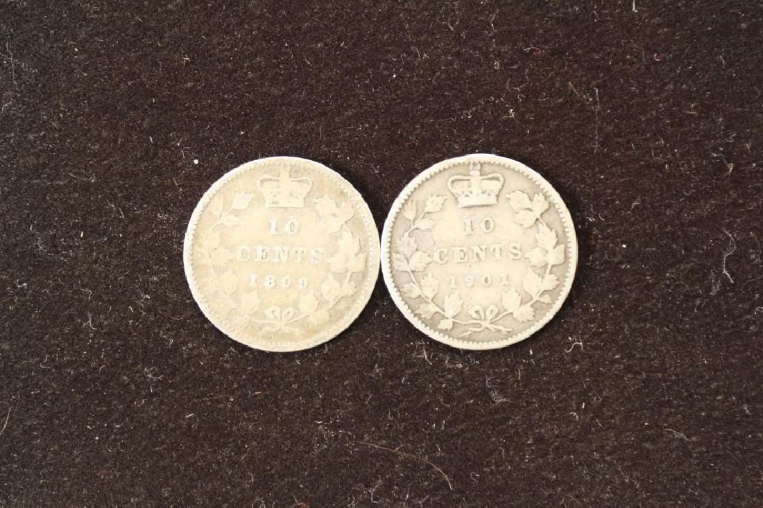 1899 & 1901 CANADA SILVER 10 CENTS (1 of 2)