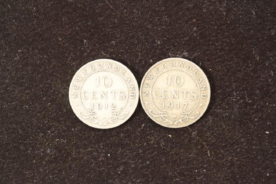 1912 & 1917 NEWFOUNDLAND SILVER 10 CENTS (1 of 2)