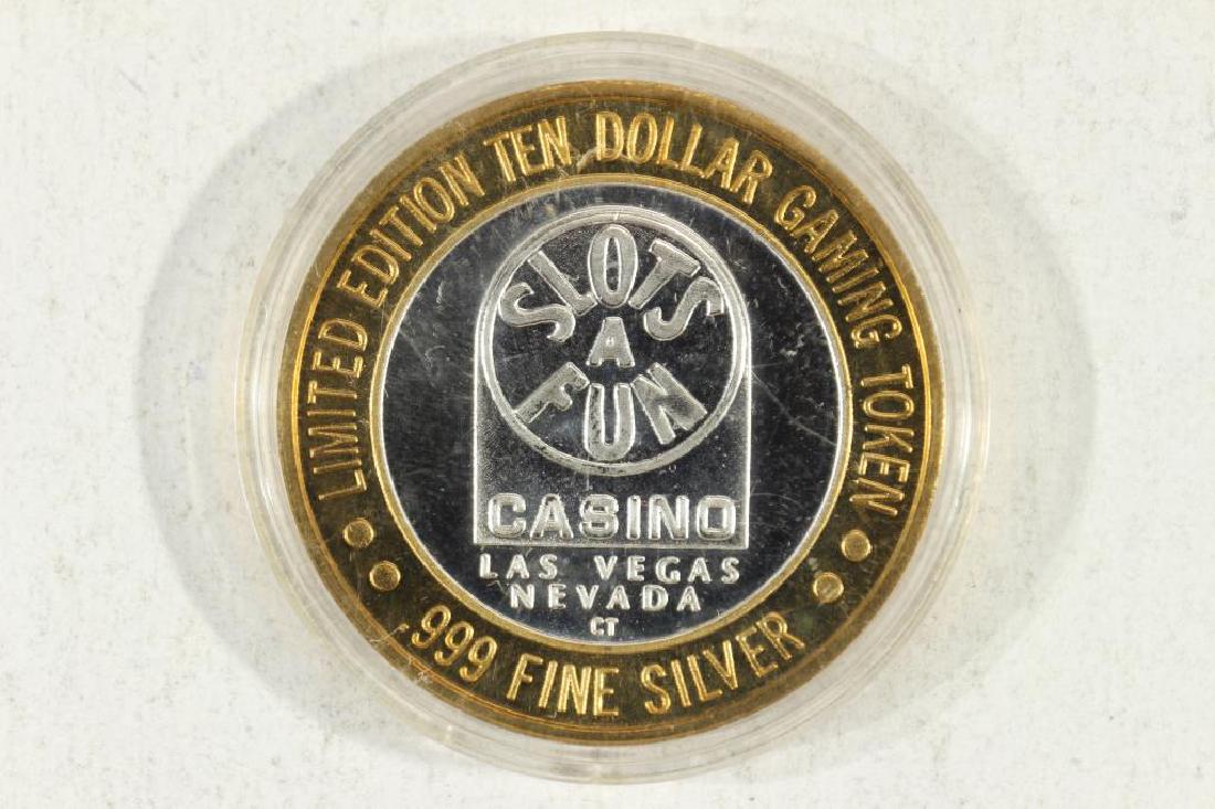 CASINO $10 SILVER TOKEN (UNC) SLOTS A FUN CASINO: LAS VEGAS, NEVADA