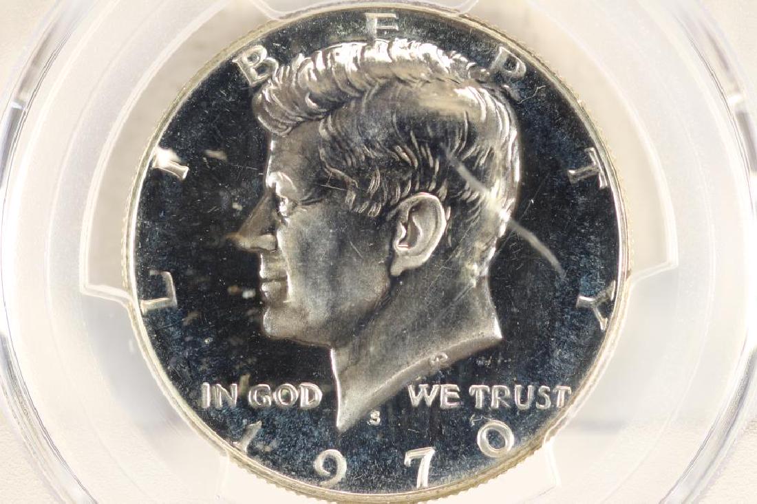 1970-S 40% SILVER JOHN F. KENNEDY HALF PCGS PR68: You must call us at 1-763-862-8302 or email us at bidalotauction@aol.com with your credit card number directly. Thanks.