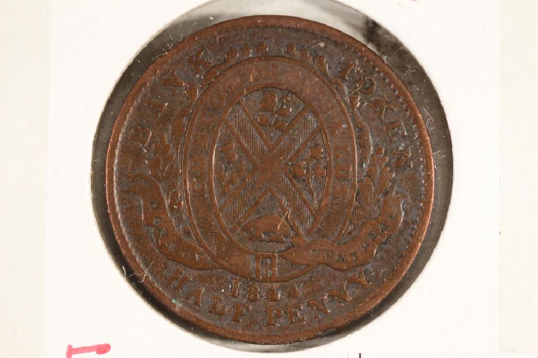 1844 BANK OF MONTREAL HALF PENNY BANK TOKEN (1 of 2)