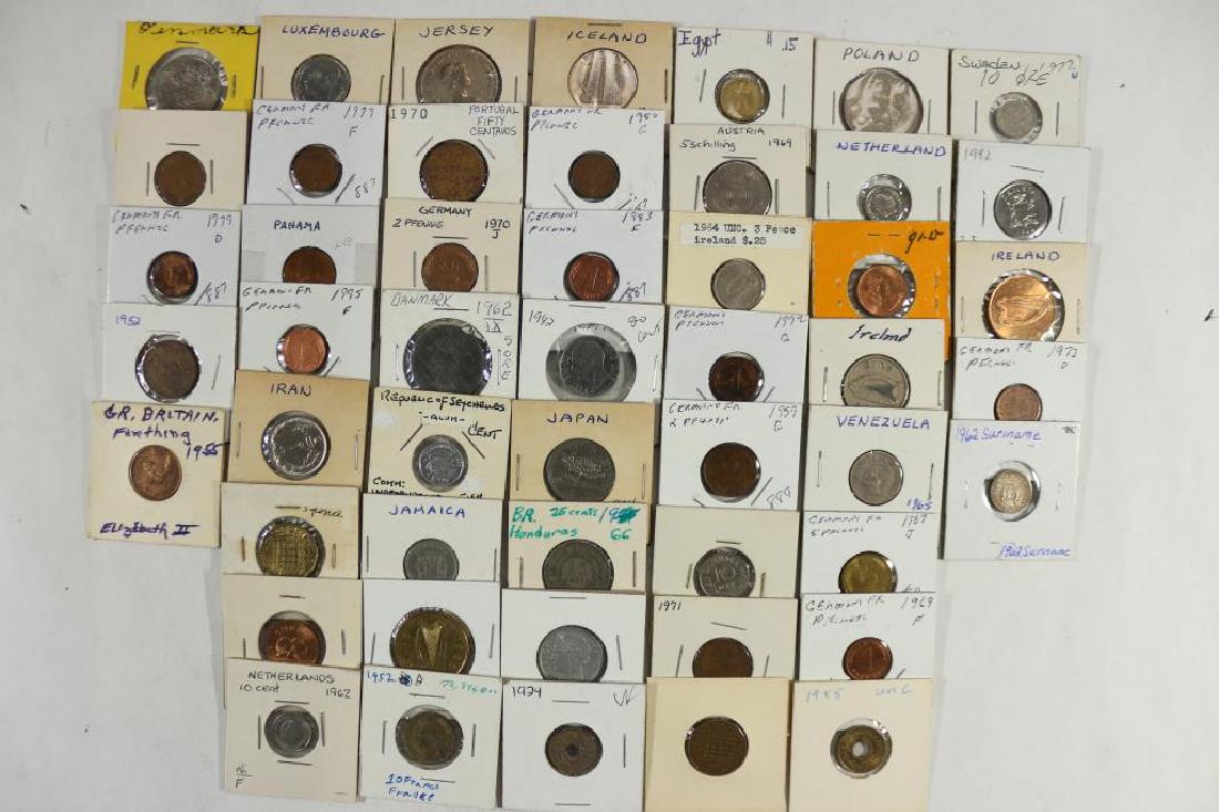 50 ASSORTED FOREIGN COINS OLD DEALER STOCK (1 of 1)