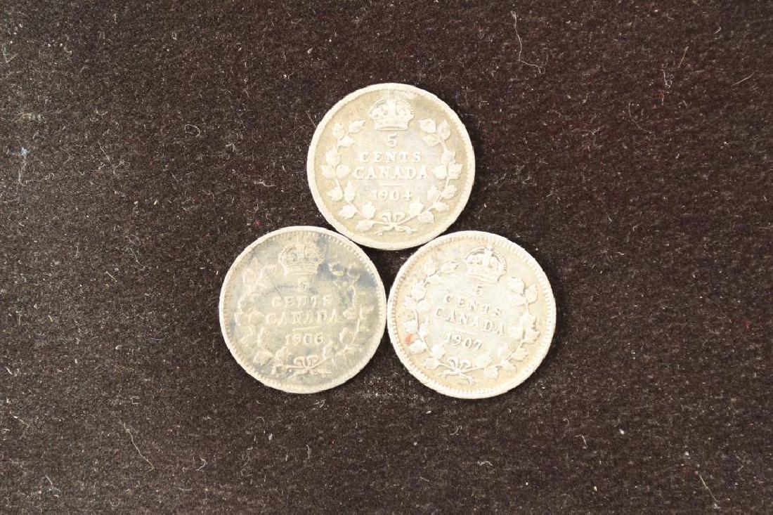 1904,06 & 1907 CANADA SILVER 5 CENTS (1 of 2)