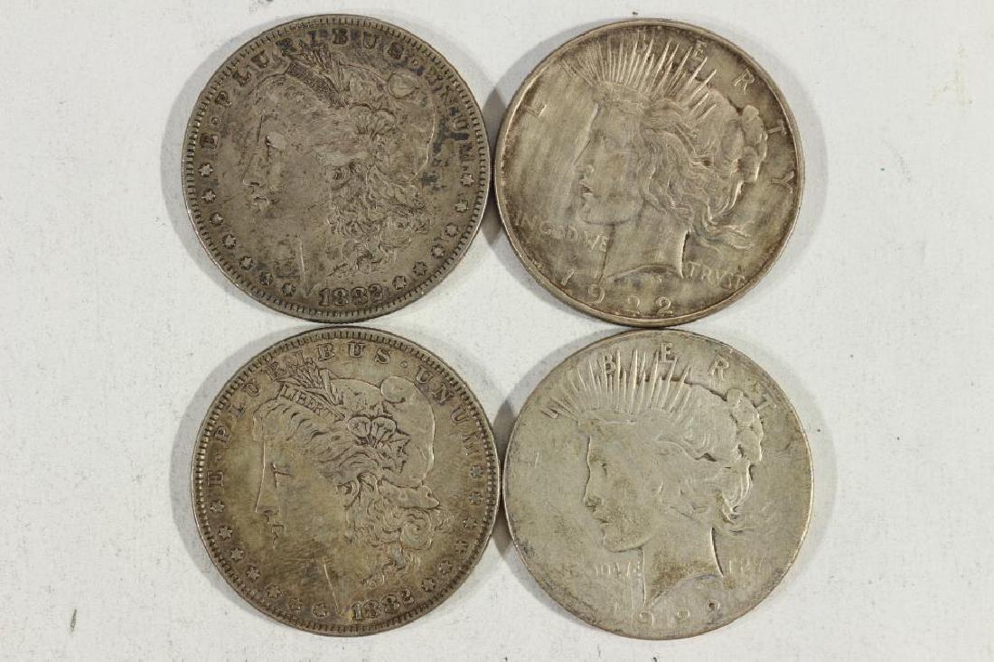 4 US SILVER DOLLARS SEE DESCRIPTION (1 of 2)