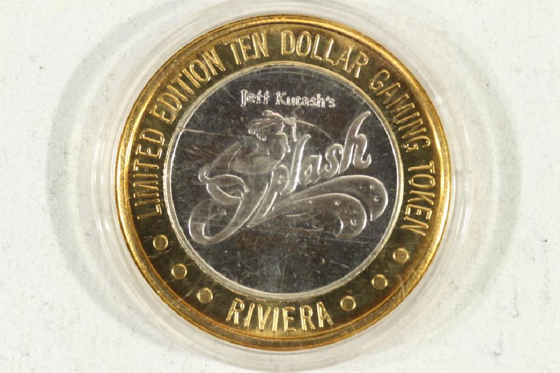 CASINO $10 SILVER TOKEN (UNC) 1996 RIVIERA HOTEL: AND CASINO LAS VEGAS, NEVADA (SPLASH)