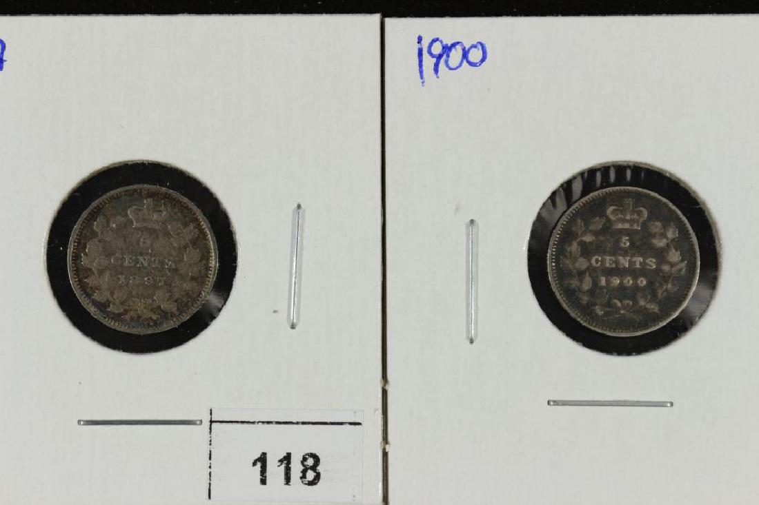 1897 & 1900 CANADA SILVER 5 CENTS (1 of 2)