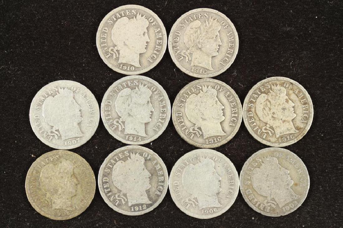 10 ASSORTED BARBER DIMES (1 of 2)