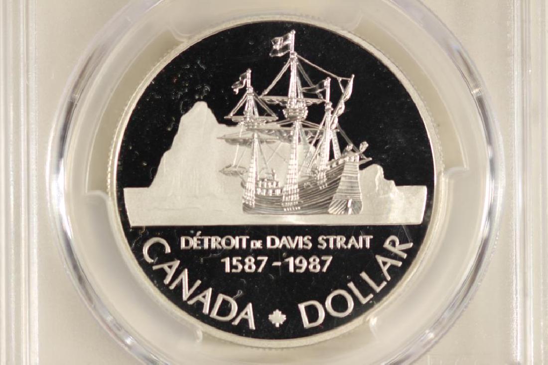 1987 CANADA JOHN DAVIS SILVER DOLLAR PCGS PR69DCAM: You must call us at 1-763-862-8302 or email us at bidalotauction@aol.com with your credit card number directly. Thanks.