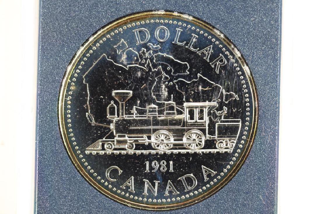 1981 CANADA LOCOMOTIVE SILVER DOLLAR (PF LIKE) (1 of 2)