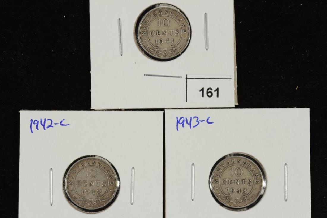 1941-C, 42-C & 43-C NEWFOUNDLAND SILVER 10 CENTS (1 of 2)
