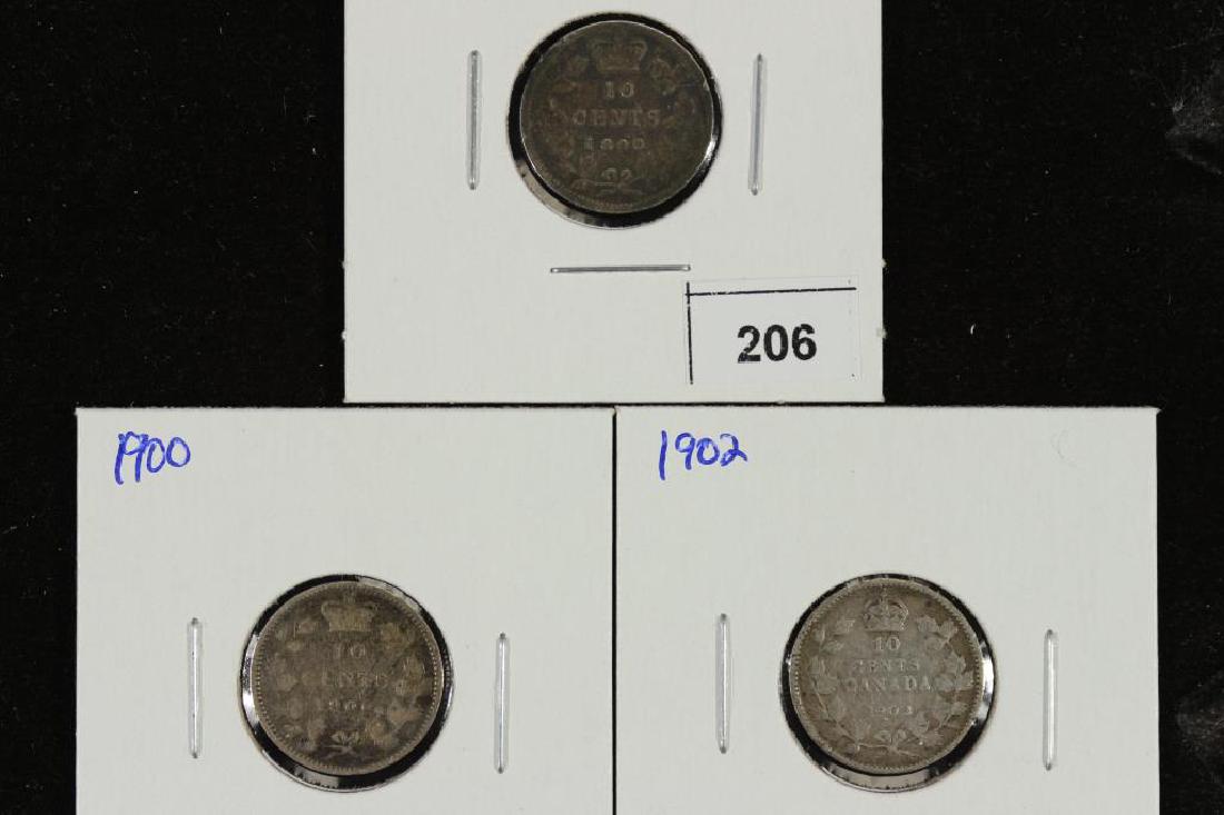 1899,1900 & 1902 CANADA SILVER 10 CENTS (1 of 2)