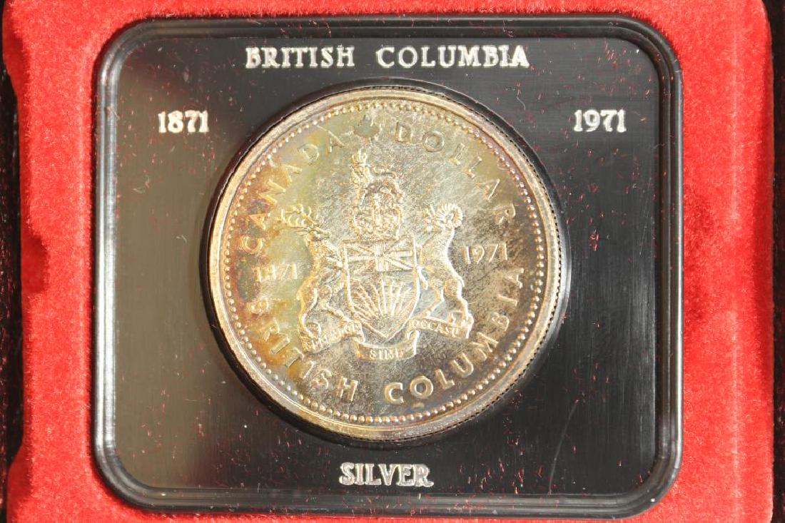 1971 CANADA BRITISH COLUMBUS SILVER DOLLAR TONED (1 of 3)