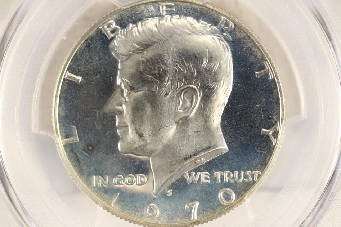 1970-S 40% SILVER JOHN F. KENNEDY HALF PCGS PR68: You must call us at 1-763-862-8302 or email us at bidalotauction@aol.com with your credit card number directly. Thanks.
