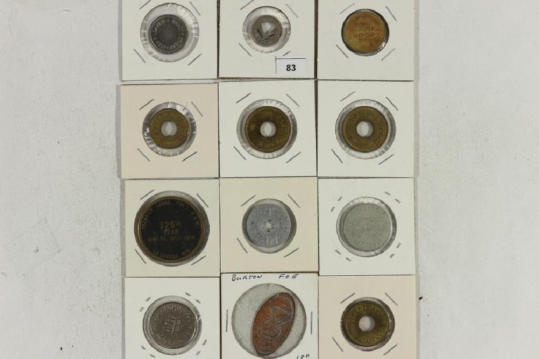 12 ASSORTED VINTAGE TOKENS (1 of 2)