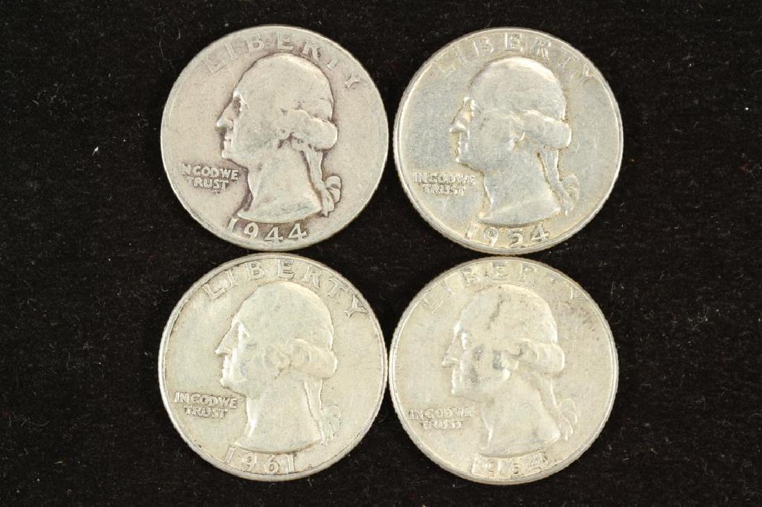 1944,54,61 & 64 WASHINGTON SILVER QUARTERS (1 of 2)
