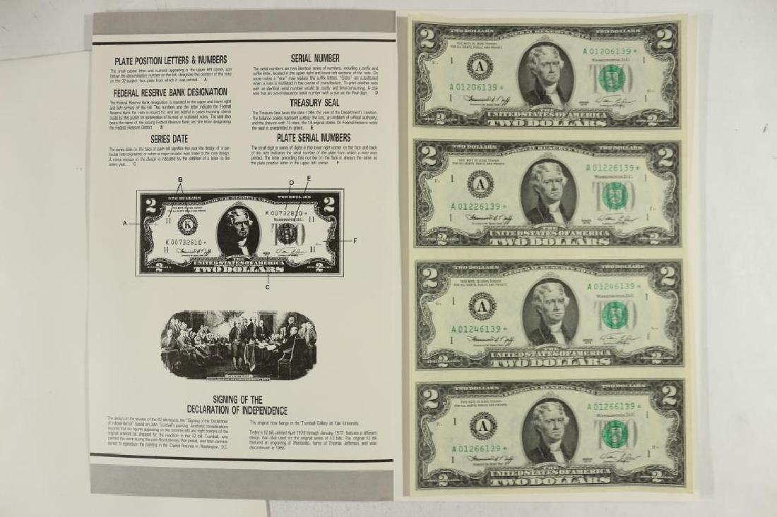 1976 US $2 FRN STAR NOTES UNCUT SHEET CRISP UNC (1 of 2)