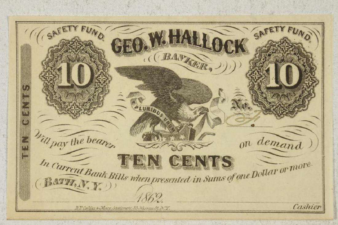 1862 GEO. W. HALLOCK BANKER 10 CENT OBSOLETE BANK (1 of 2)