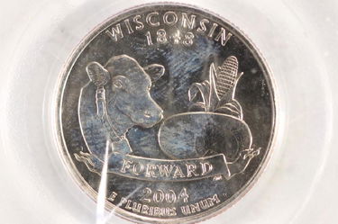 Error 2004 D Wisconsin Quarter Extra Leaf Low Apr 23 2018 Bidalot Coin Auction In Mn