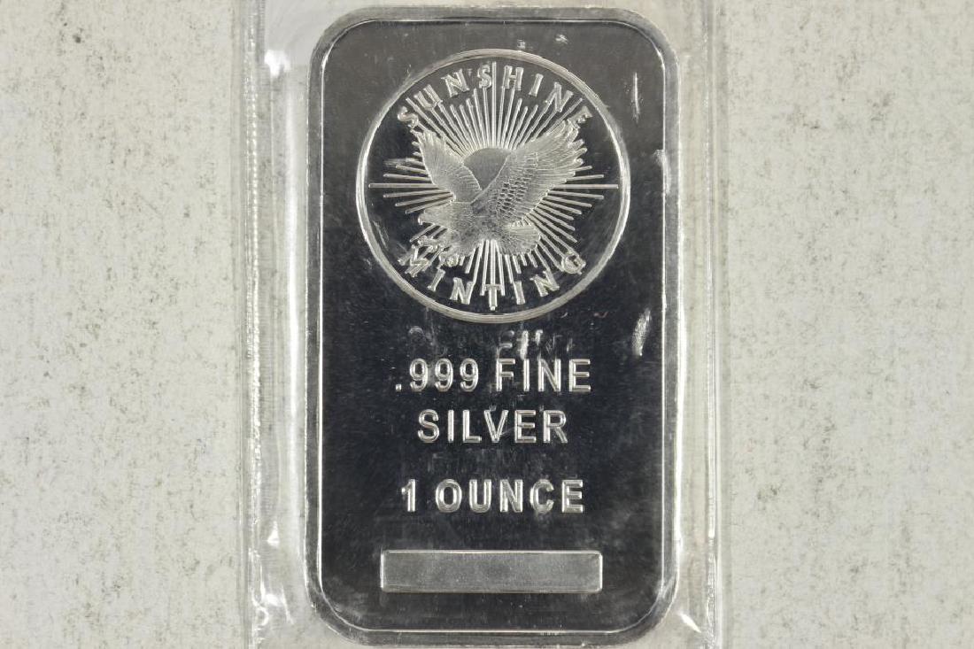 1 TROY OZ .999 FINE SILVER BAR SUNSHINE MINTING (1 of 2)