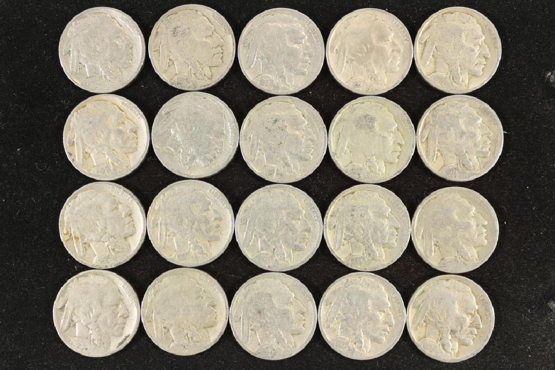 20 ASSORTED 1920'S BUFFALO NICKELS (1 of 2)