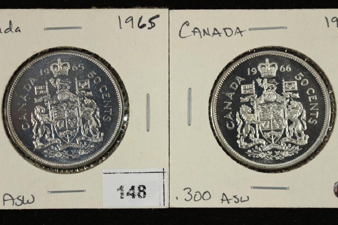 1965 & 1966 CANADA SILVER 50 CENTS UNC (1 of 2)