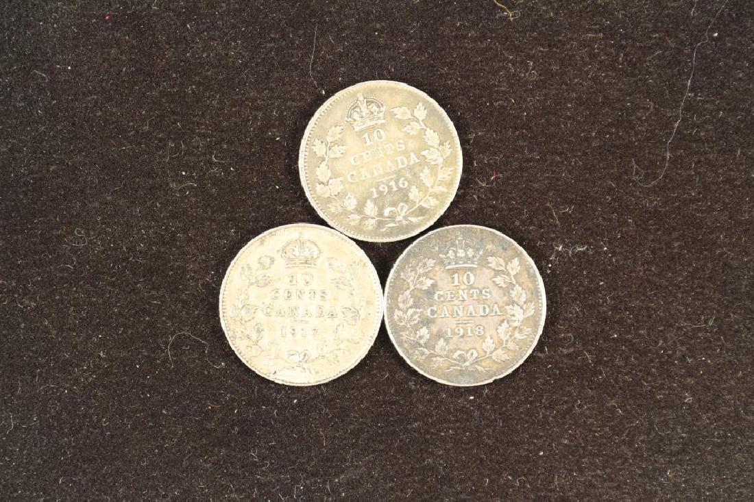 1916,17 & 1918 CANADA SILVER 10 CENTS (1 of 2)