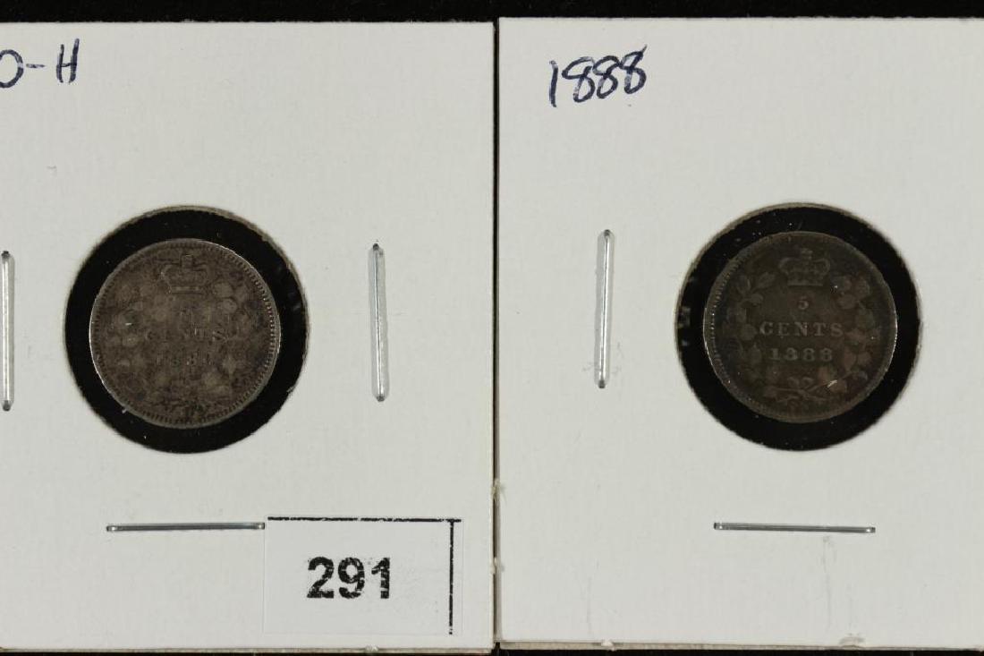 1880-H & 1888 CANADA SILVER 5 CENTS (1 of 2)