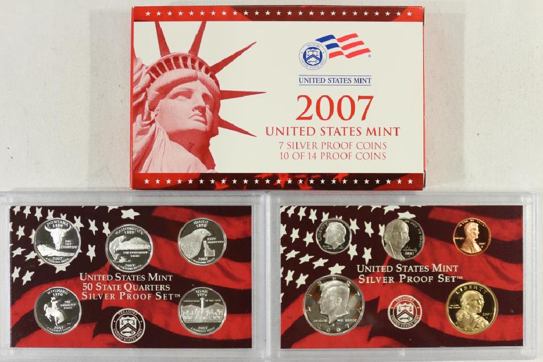 PARTIAL 2007 US SILVER PROOF SET (WITH BOX) (1 of 2)