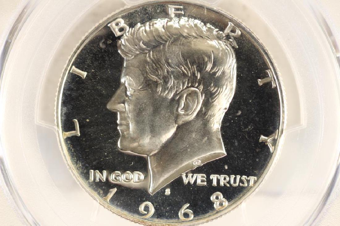 1968-S 40% SILVER JOHN F. KENNEDY HALF PCGS PR68: You must call us at 1-763-862-8302 or email us at bidalotauction@aol.com with your credit card number directly. Thanks.