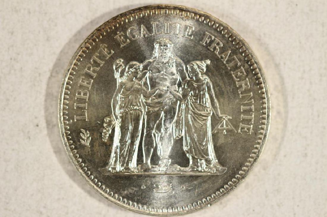 1975 FRANCE SILVER 50 FRANCS UNC .8680 OZ. ASW (1 of 2)