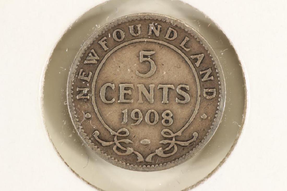 1908 NEWFOUNDLAND SILVER 5 CENTS (1 of 2)