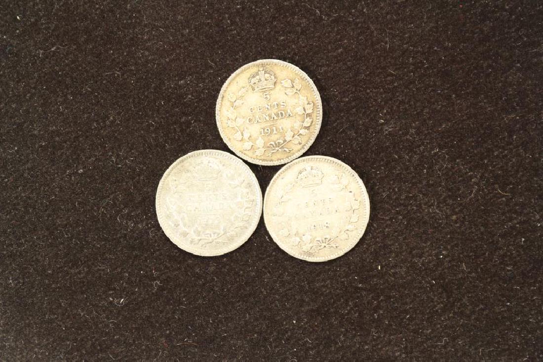 1911, 1913 & 1918 CANADA SILVER 5 CENTS (1 of 2)