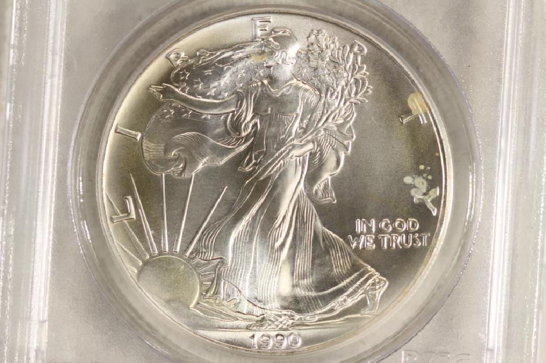 1990 AMERICAN SILVER EAGLE PCGS MS69 (1 of 3)