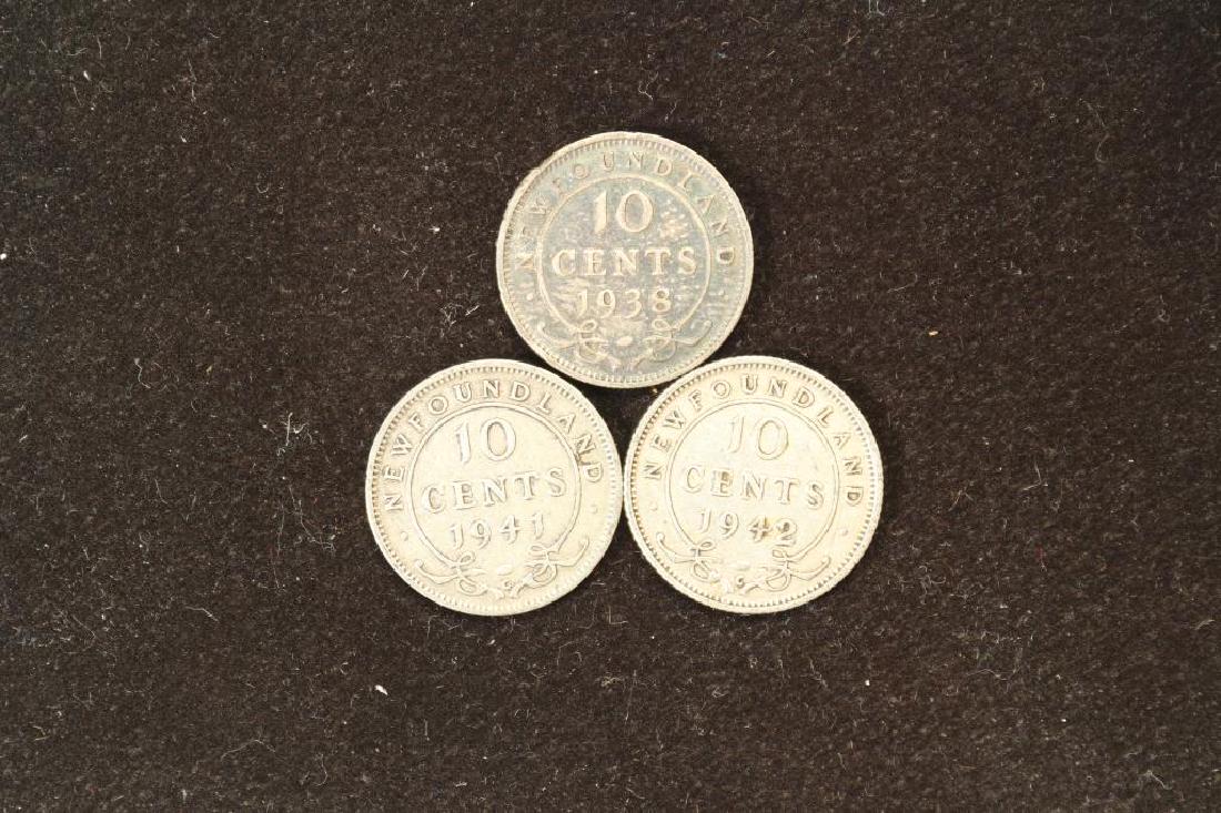 1938,41 & 1942 NEWFOUNDLAND SILVER 10 CENTS (1 of 2)